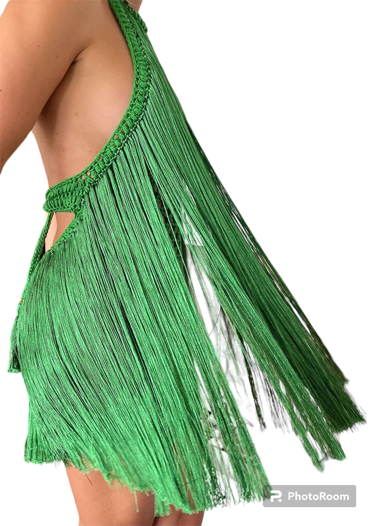 Flamenco Short Dress in Emerald Green