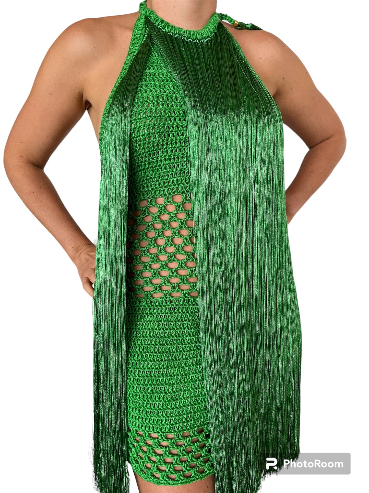 Flamenco Short Dress in Emerald Green