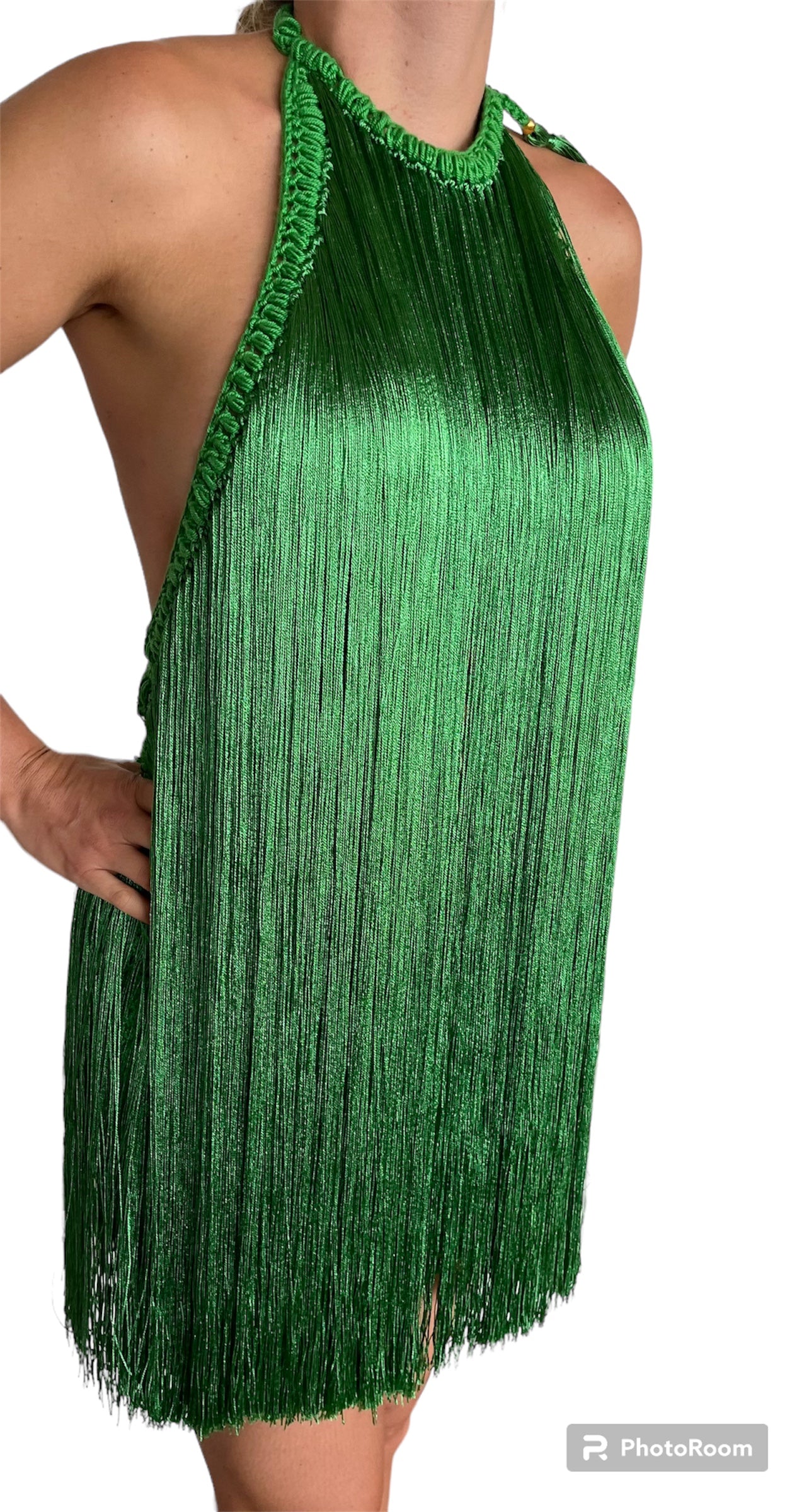Flamenco Short Dress in Emerald Green