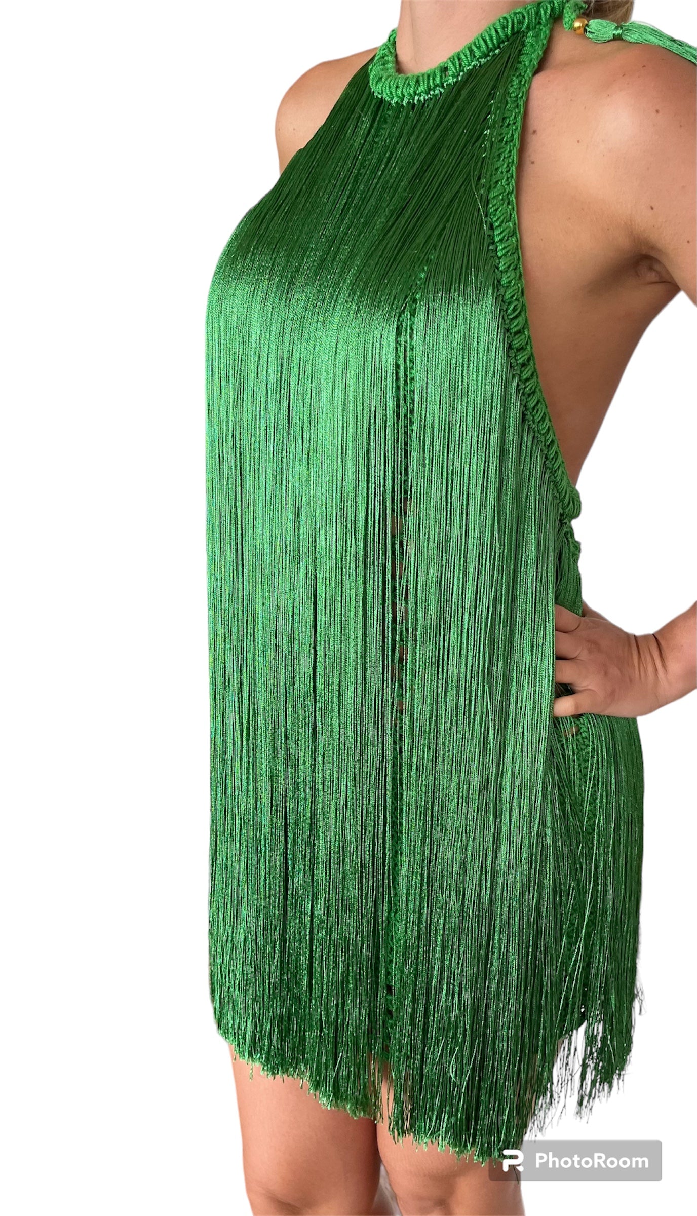 Flamenco Short Dress in Emerald Green