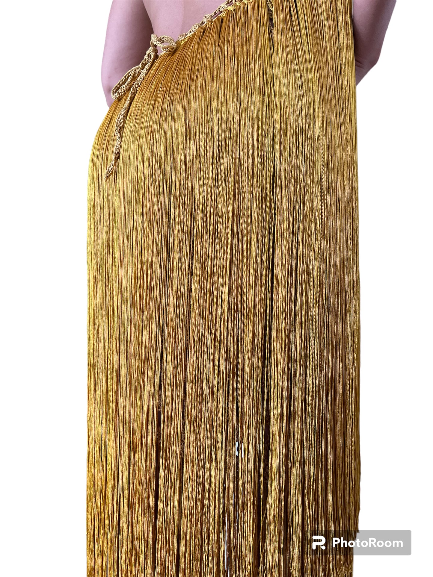 Flamenco Long Dress in Gold